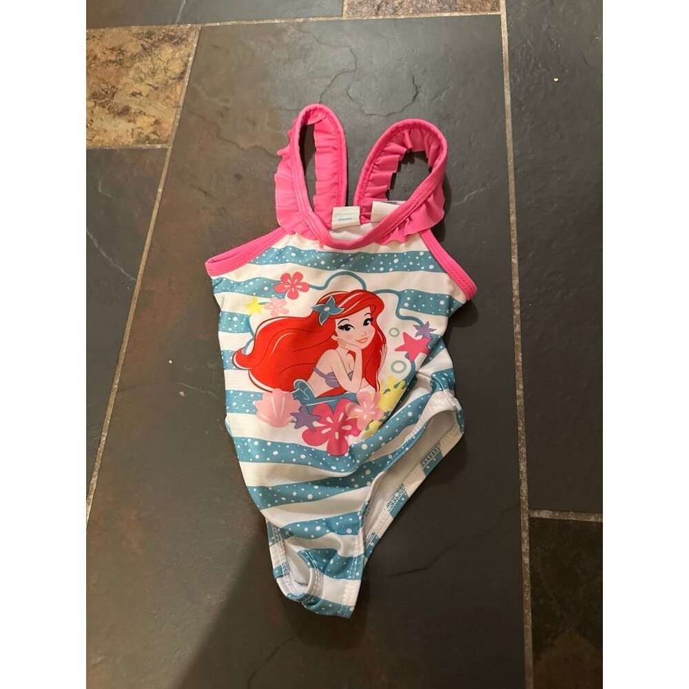 18mo Disney baby Ariel little mermaid bathing suit  swim Swimsuit striped